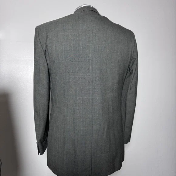 Rolling River Clothes 3-Piece Suit Mens 44T W36 L33 Grey Glen Plaid Pure Wool - Picture 3 of 6